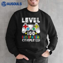100 Days of School Completed Gamer Gifts Boy Level Up Gaming Sweatshirt