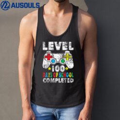100 Days of School Completed Gamer Gifts Boy Level Up Gaming Tank Top
