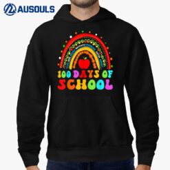 100th Day Of School Teachers 100 Days Smarter Rainbow Hoodie