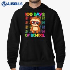 100th Day of School Sloth Design 100 Days School Sloth Lover Hoodie