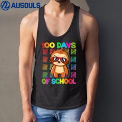 100th Day of School Sloth Design 100 Days School Sloth Lover Tank Top