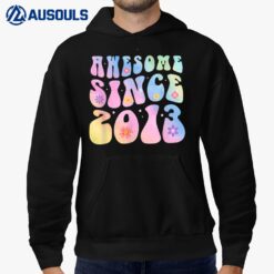 10 Year Old Awesome Since 2013 Tie Dye Flowers 10th Birthday Hoodie