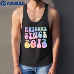 10 Year Old Awesome Since 2013 Tie Dye Flowers 10th Birthday Tank Top