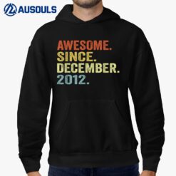 10 Year Old Awesome Since December 2012 10th Birthday Boy Hoodie