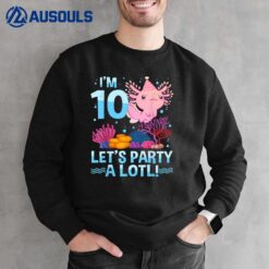 10 Year Old Axolotl Lover 10th Birthday Gift Boys Girls n Sweatshirt