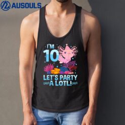 10 Year Old Axolotl Lover 10th Birthday Gift Boys Girls n Tank Top