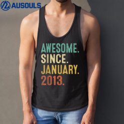 10 Year Old Boy Awesome Since January 2013 10th Birthday Tank Top