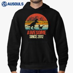 10 Year Old Boy Dinosaur Awesome Since 2012 10th Birthday Hoodie