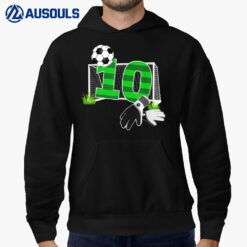 10 Year Old Soccer Player 10th Birthday Party Boy Hoodie