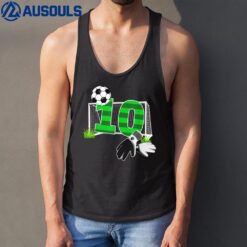 10 Year Old Soccer Player 10th Birthday Party Boy Tank Top