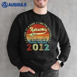 10 Year Old gift Awesome Since August 2012 10th Birthday Sweatshirt