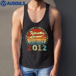 10 Year Old gift Awesome Since August 2012 10th Birthday Tank Top