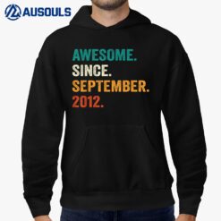 10 Years Old Gift Awesome Since September 2012 10th Birthday Hoodie