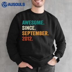 10 Years Old Gift Awesome Since September 2012 10th Birthday Sweatshirt