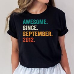 10 Years Old Gift Awesome Since September 2012 10th Birthday T-Shirt