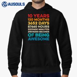 10th Birthday 10 Years of Being Awesome Vintage 10 Years Old Hoodie