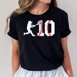 10th Birthday Baseball Big Number Ten 10 Year Old Boy Girl T-Shirt