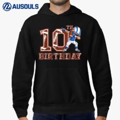 10th Birthday Football Boy 10 Year Old Football Player Hoodie