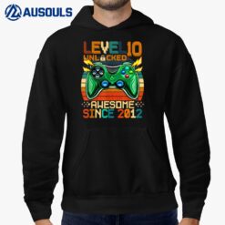 10th Birthday Gift Boys Level 10 Unlocked 10 Year Old Gamer Hoodie