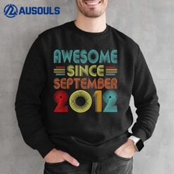 10th Birthday Idea Awesome Since September 2012 10 Years Old Sweatshirt