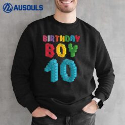 10th birthday Boy master builder 10 years old block building Sweatshirt