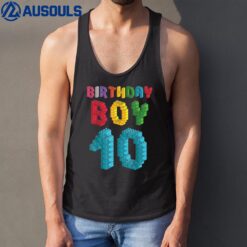 10th birthday Boy master builder 10 years old block building Tank Top