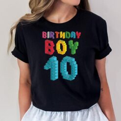 10th birthday Boy master builder 10 years old block building T-Shirt