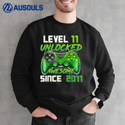 11 Year Old Boy Level 11 Unlocked Awesome 2011 11th Birthday Sweatshirt