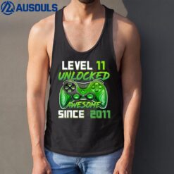 11 Year Old Boy Level 11 Unlocked Awesome 2011 11th Birthday Tank Top