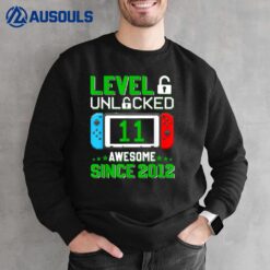 11 Year Old Boy Level 11 Unlocked Awesome 2012 11th Birthday Sweatshirt