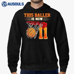 11 Years Old 11th Birthday Basketball For Boys Party Hoodie