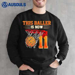 11 Years Old 11th Birthday Basketball For Boys Party Sweatshirt