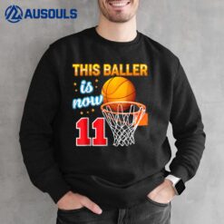 11 Years Old 11th Birthday Basketball Gift For Boys Party Sweatshirt