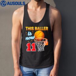 11 Years Old 11th Birthday Basketball Gift For Boys Party Tank Top