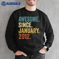 11 Years Old Awesome Since January 2012 Gifts 11th Birthday Sweatshirt