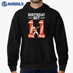 11 Years Old Boy Football Player 11th Football Birthday Boys Hoodie