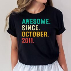 11 Years Old Gifts Awesome Since October 2011 11th Birthday T-Shirt