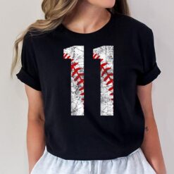 11th Birthday Baseball Big Number Eleven 11 Year Old Boy T-Shirt