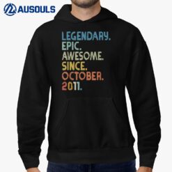 11th Birthday Boy Legendary Epic Awesome Since October 2011 Hoodie