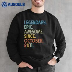 11th Birthday Boy Legendary Epic Awesome Since October 2011 Sweatshirt