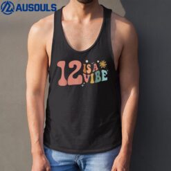 12 Is A Vibe Girls 12th Birthday Twelve Pink Boho Hippie Tank Top