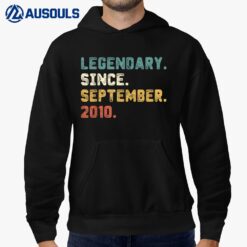 12 Year Old Gift Legend Since September 2010 12th Birthday Hoodie