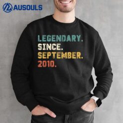 12 Year Old Gift Legend Since September 2010 12th Birthday Sweatshirt