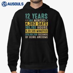 12 Year Old Gifts Vintage Awesome 12th Birthday Countdown Hoodie