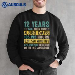 12 Year Old Gifts Vintage Awesome 12th Birthday Countdown Sweatshirt