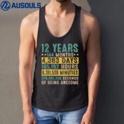 12 Year Old Gifts Vintage Awesome 12th Birthday Countdown Tank Top