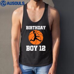 12 Years Old 12th Birthday Basketball Gift For Boys Party Tank Top