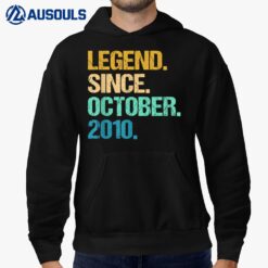 12 Years Old Gifts Legend Since October 2010 12th Birthday Hoodie