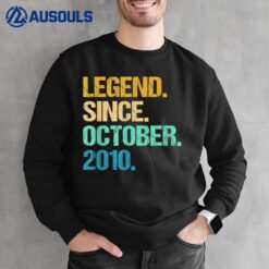 12 Years Old Gifts Legend Since October 2010 12th Birthday Sweatshirt