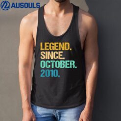 12 Years Old Gifts Legend Since October 2010 12th Birthday Tank Top